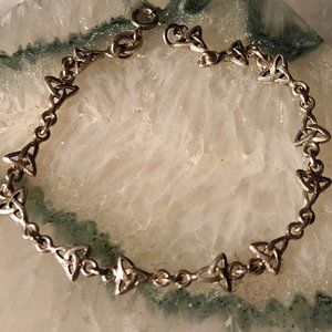 Nice Celtic Design Bracelet Vintage Sterling Silver  7-1/2"  5.8g